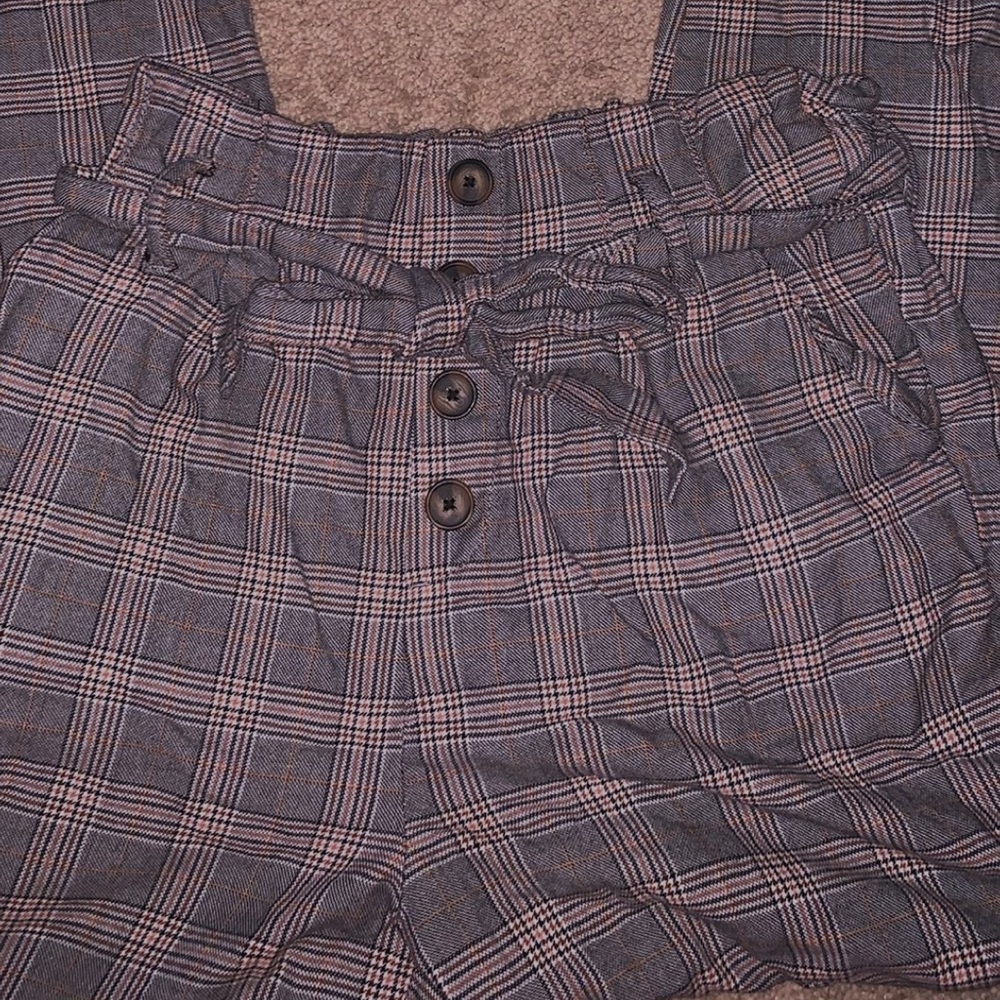 h&m plaid pants